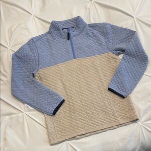 NWT Crewcuts Youth Zip Up Blue and Cream Quarter-Zip Sweater
